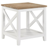 Orleans Furniture - Coaster - Hollis Square Wood End Table With Shelf Brown and White - 708097